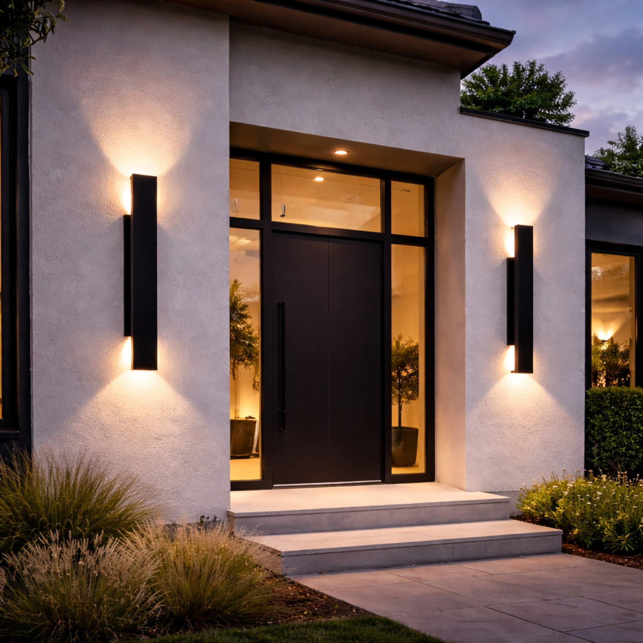 LED Outdoor Waterproof Wall Light Black – IP65 Up & Down Glow