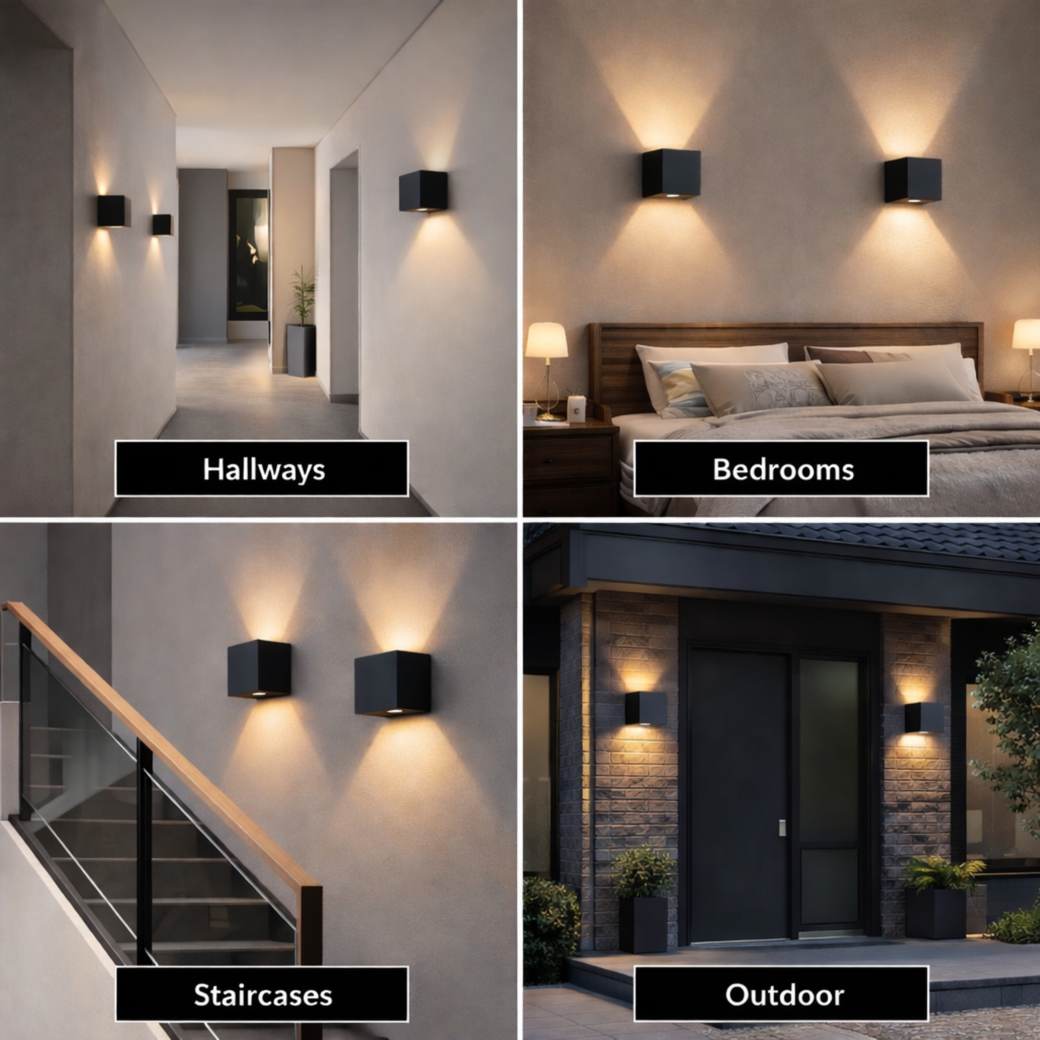 Modern LED Waterproof Wall Light 12W Black | Indoor and Outdoor | Warm or Cool White Aluminum Wall Lamp