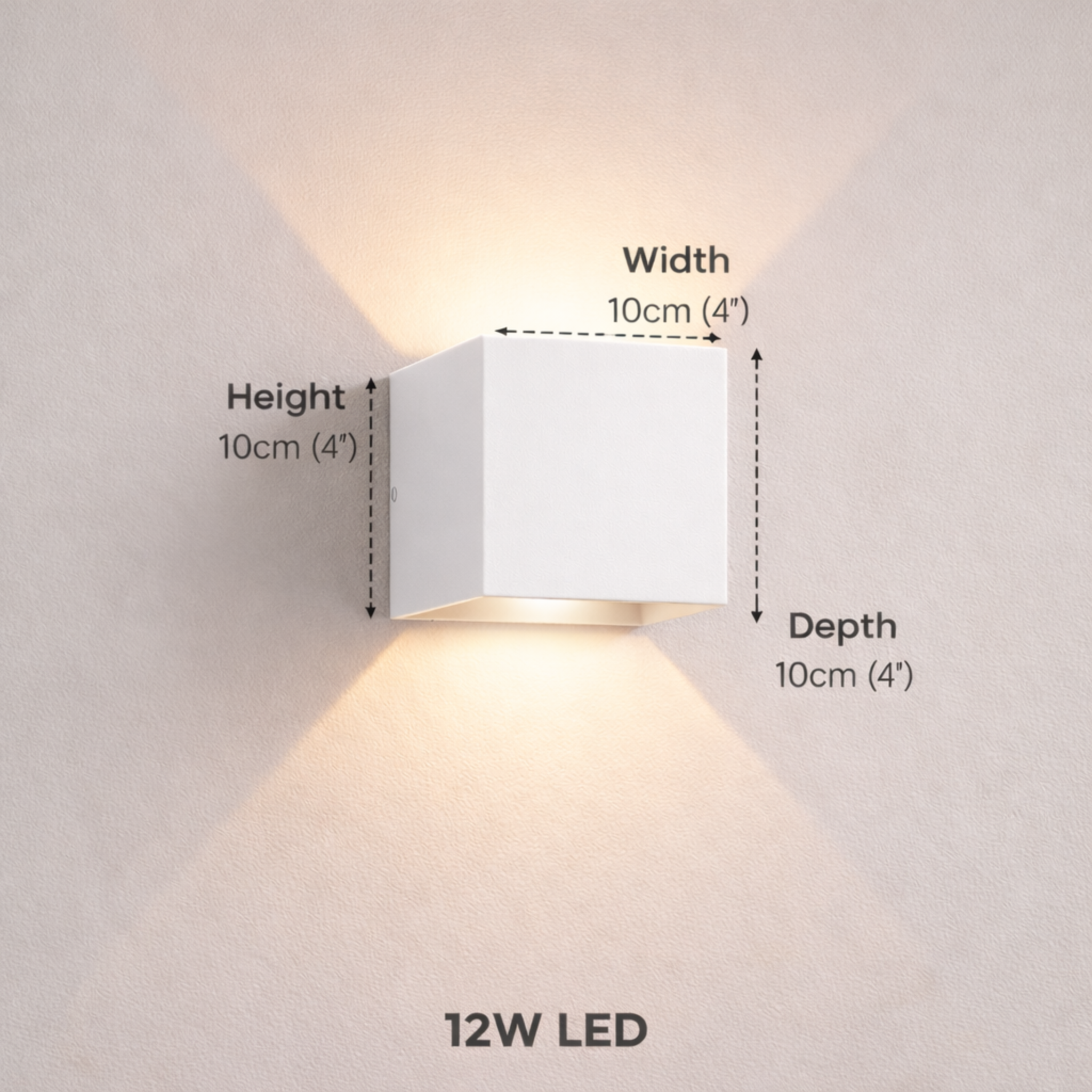 Modern LED Waterproof Wall Light 12W White | Indoor and Outdoor | Warm or Cool White Aluminum Wall Lamp