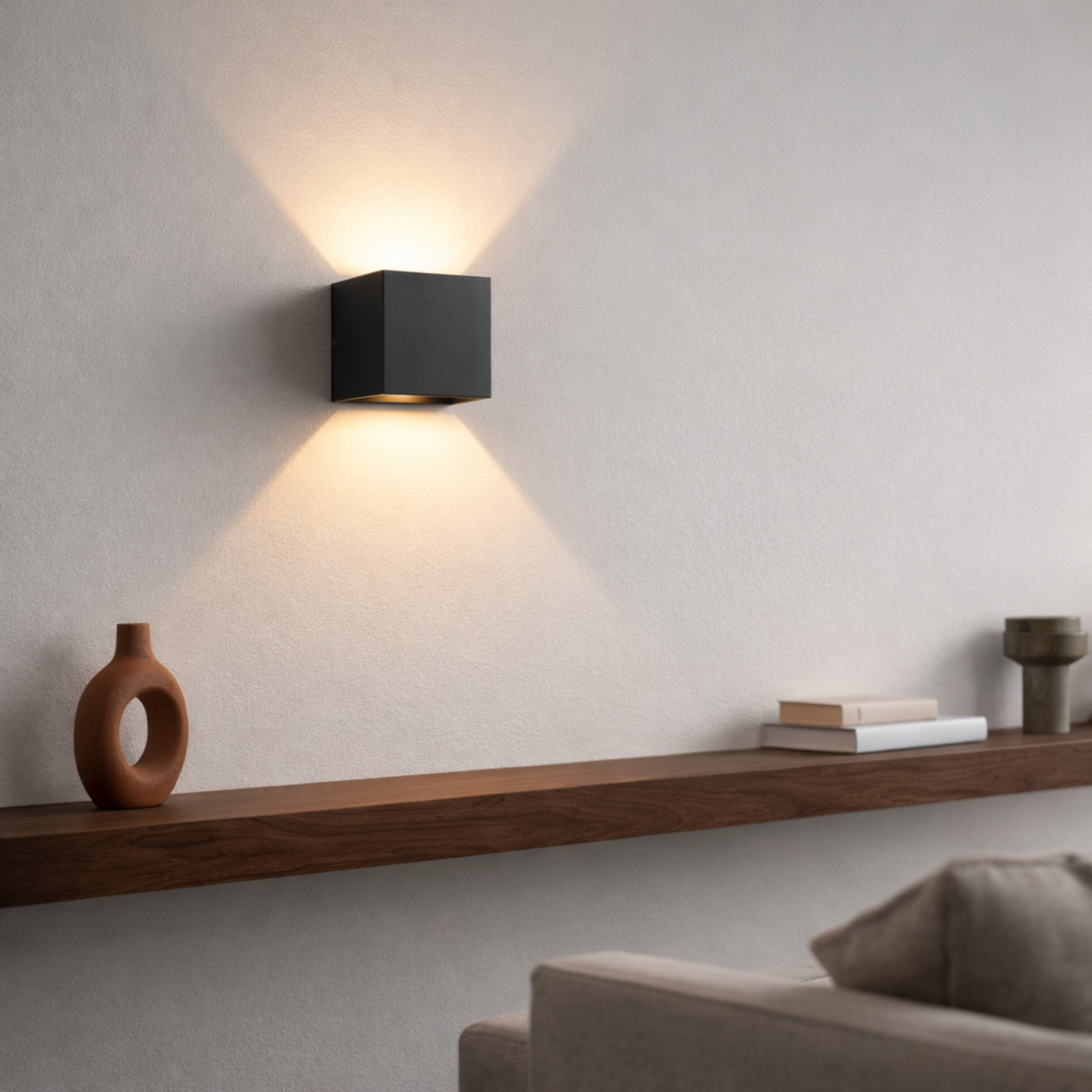 Modern LED Waterproof Wall Light 12W Black | Indoor and Outdoor | Warm or Cool White Aluminum Wall Lamp